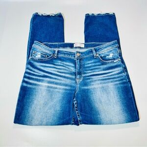 BKE jeans Gabby Curvy Fit High Rise Straight Leg jeans distressed women size 34